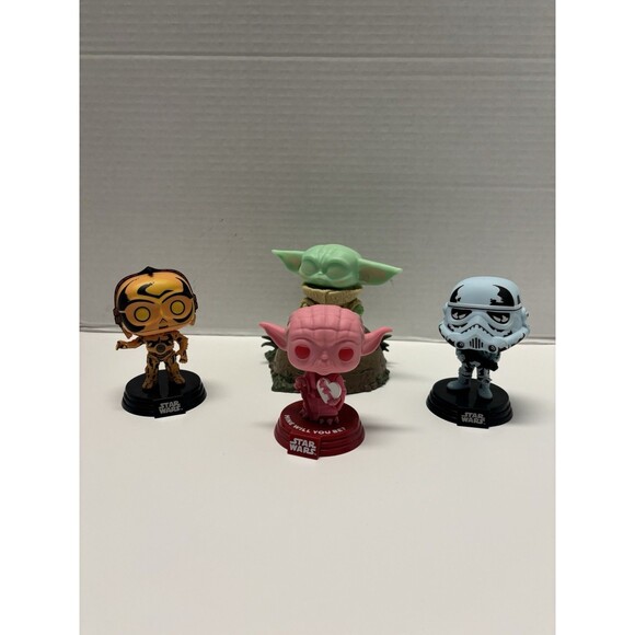 Funko Pop Bobble Head (4) 5 Piece Star Wars Lot - Picture 2 of 16